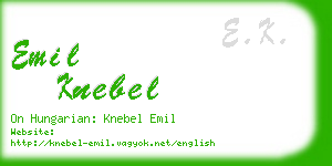 emil knebel business card